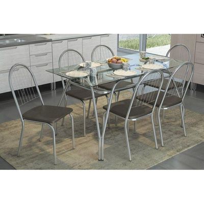 Kit 2 Cadeiras de Cozinha Noruega 2C077BRF 2 Un Branco Fosco/Courano Preto - Kappesberg