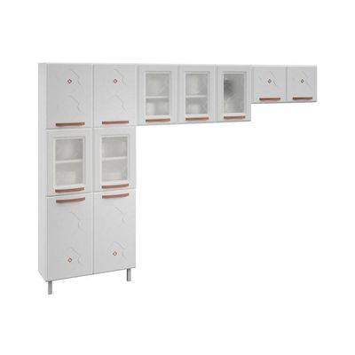 Cozinha Modulada Completa Mirage New 3 Peças (2 Armários + 1 Paneleiro) CPT113 Branco - Telasul