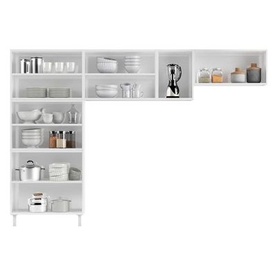 Cozinha Modulada Completa Mirage New 3 Peças (2 Armários + 1 Paneleiro) CPT113 Branco - Telasul