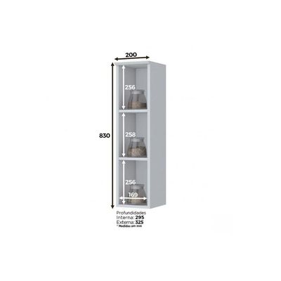 Nicho de Cozinha Modulado   Aéreo Americana 20cm Branco - Henn
