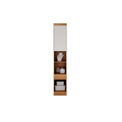 Mesa de Cabeceira Modulada Armário Rizon c/ 1 Gaveta cor Freijo Cumaru c/ Fendi - Novo Horizonte