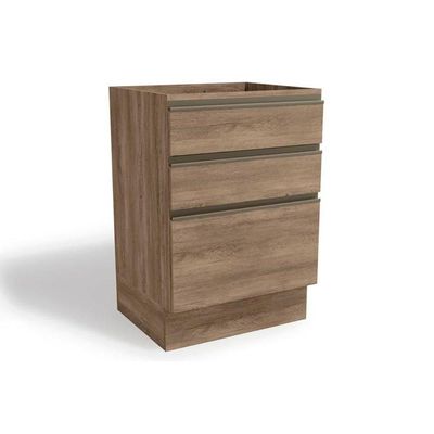 Gabinete de Cozinha Modulado Balcão Maxxi G743 c/ 3 Gavetas s/ Tampo 60cm Nogal - Kappesberg