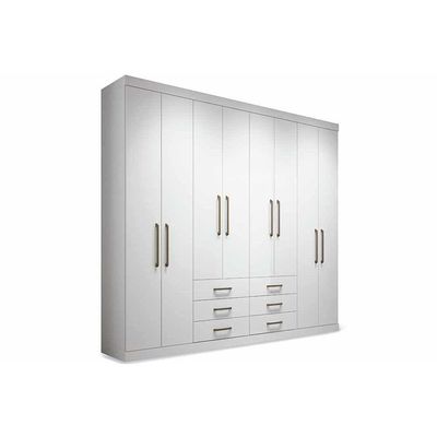 Guarda Roupa Casal 8 Portas e 6 Gavetas Master 8.6 Branco - Santos Andirá