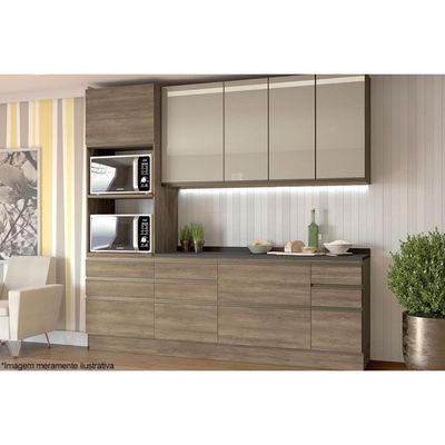 Gabinete de Cozinha Modulado Balcão Maxxi G743 c/ 3 Gavetas s/ Tampo 60cm Nogal - Kappesberg