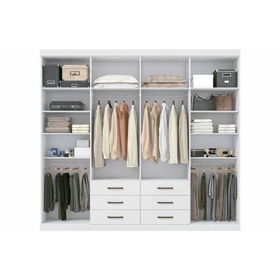 Guarda Roupa Casal 8 Portas e 6 Gavetas Master 8.6 Branco - Santos Andirá