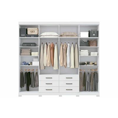Guarda Roupa Casal 8 Portas e 6 Gavetas c/ Espelho e Pés Master 8.6 Atacama - Santos Andirá