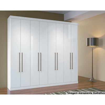 Guarda Roupa Casal 8 Portas e 4 Gavetas Master Vip 8.4 Branco - Santos Andirá