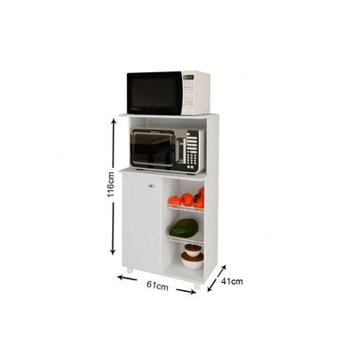 Balcão Multiuso Cozinha  Fruteira BF-3207 c/ 1 Porta 2 Cestos e 1 Nicho Branco - Tecno Mobili