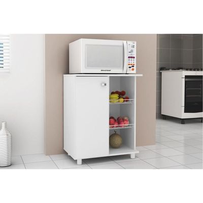 Balcão Fruteira Cozinha BF-3205 c/ 1 Porta e 2 Cestos 60cm Branco - Tecno Mobili