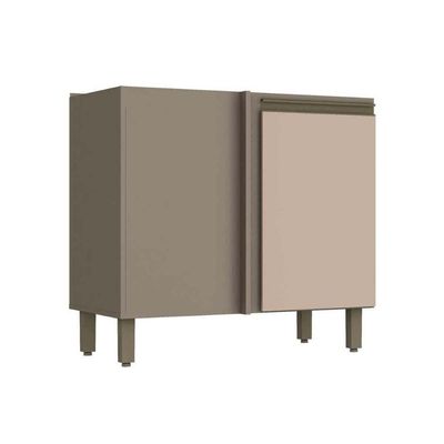 Balcão de Cozinha Modulado Canto Reto Connect 1 Porta s/ Tampo 84cm Duna/Cristal - Henn