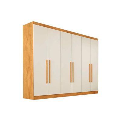 Guarda Roupa 6 Portas e 6 Gavetas Oslo Peroba/Off White - Europa
