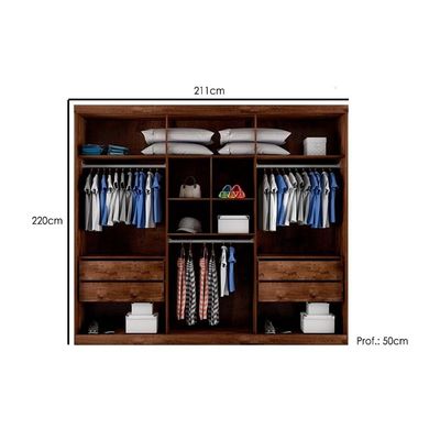 Guarda Roupa 6 Portas  e 4 Gavetas Zeus Rovere - Bianchi