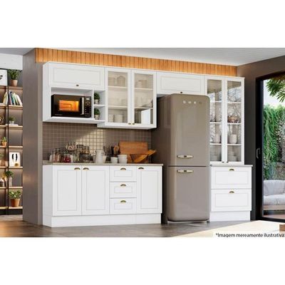 Armário de Cozinha Modulado  Americana p/ Micro-ondas Branco - Henn