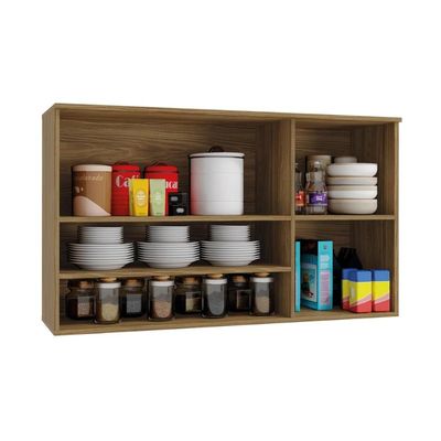 Armário Aéreo p/ Cozinha Botanic M635 2 Portas c/ Tela 120cm Nogueira - Kappesberg