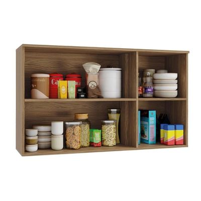 Armário Aéreo p/ Cozinha Botanic M634 c/ 3 Portas 120cm Nogueira - Kappesberg