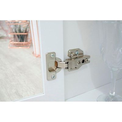 Armário Aéreo p/ Cozinha Americana 3 Portas de Vidro (2 c/ Vidro) 120cm Cinza - Henn