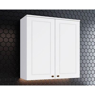 Armário Aéreo p/ Cozinha Americana 2 Portas 80cm Branco - Henn
