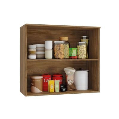 Armário Aéreo Cozinha Modulado Botanic M632 c/ 2 Portas 80cm Nogueira - Kappesberg