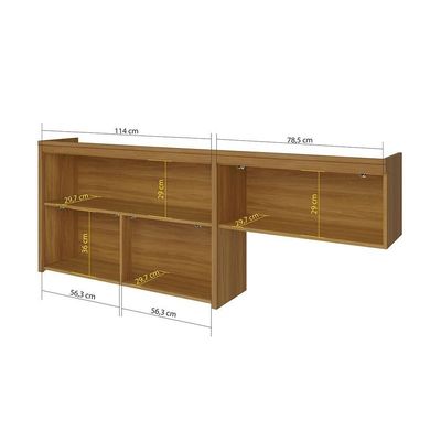 Armário Aéreo Cozinha Modulado  Princesa c/ 2 Portas Freijo/Off White - Nesher