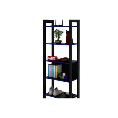 Multiuso Quarto Juvenil ME4166 c/ 5 Prateleiras Preto/Vermelho - Tecno Mobili