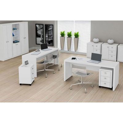 Mesa Secretária Escritório ME4109 Nogal - Tecno Mobili
