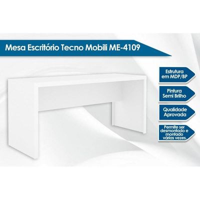 Mesa Secretária Escritório ME4109 Nogal - Tecno Mobili