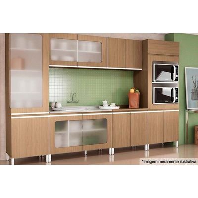 Tampo p/ Balcão Cozinha Canto Reto E611 98cm Nogal - Kappesberg
