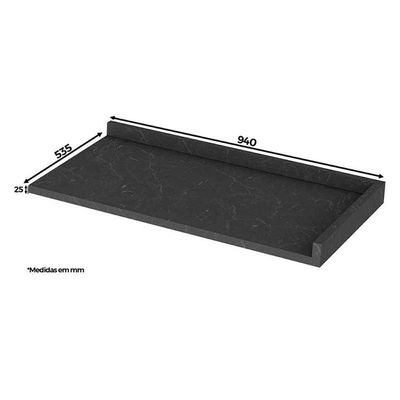 Tampo p/ Balcão Cozinha Canto Reto Connect 94cm Calcare - Henn