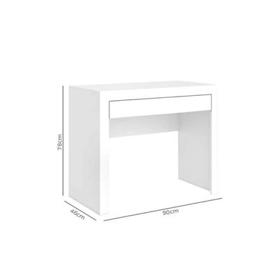 Mesa Notebook Escritório MSM421 c/ 1 Gaveta Branco - Movelbento