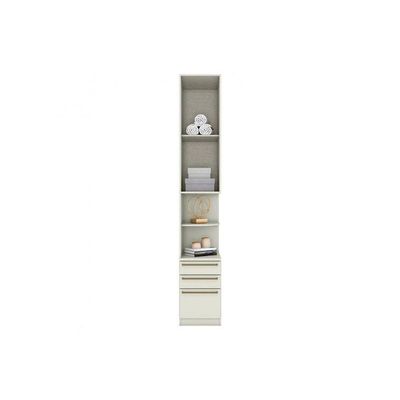 Módulo de Quarto Solteiro Mesa Cabeceira MC02 Seletto c/ 1 Porta e 3 Gavetas Areia/Jequitibá - Henn