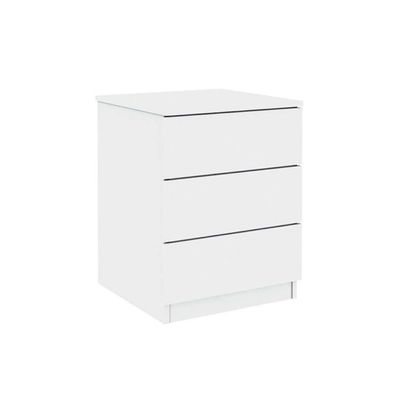 Mesa de Cabeceira Solteiro Veronna c/ 3 Gavetas Branco - Tcil Móveis