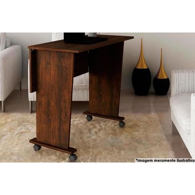 Mesa Multiuso Juvenil Dobrável ME4117 c/ Rodízios Rústico - Tecno Mobili