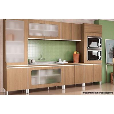 Tampo p/ Balcão Cozinha Canto Reto E611 98cm Nogueira - Kappesberg