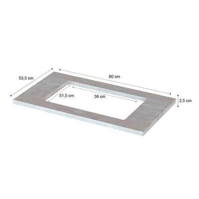 Tampo p/ Balcão Cozinha Americana 80cm Cooktop Nature - Henn