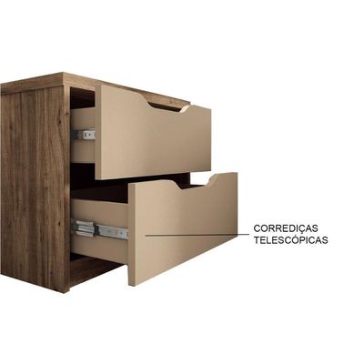 Mesa de Cabeceira Solteiro Conect c/ 2 Gavetas Branco - Santos Andirá