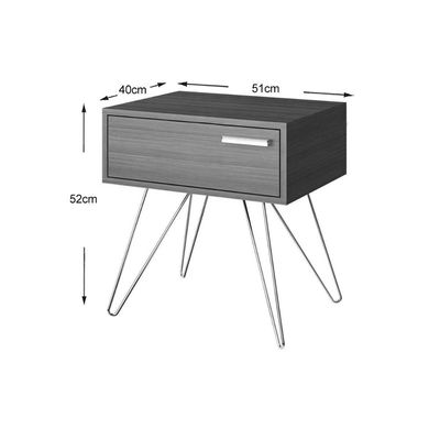 Mesa de Cabeceira Solteiro 881 c/ 1 Gaveta Noce/Off White - Carraro