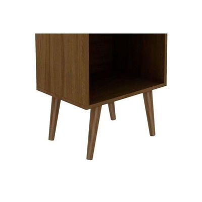 Mesa Lateral p/ Sala E1715 c/ 1 Gaveta e 2 Nichos Capuccino/Off White - Tecno Mobili