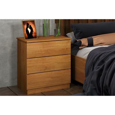 Mesa Cabeceira Veronna c/ 3 Gavetas Cinamomo - Tcil Móveis