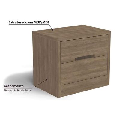 Mesa Cabeceira S822 c/ 2 Gavetas Branco - Kappesberg