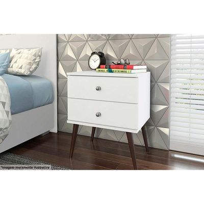 Mesa Cabeceira RT 3032 c/ 2 Gavetas Oliva - Movelbento