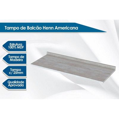 Tampo p/ Balcão Cozinha  Americana 120cm Nature - Henn