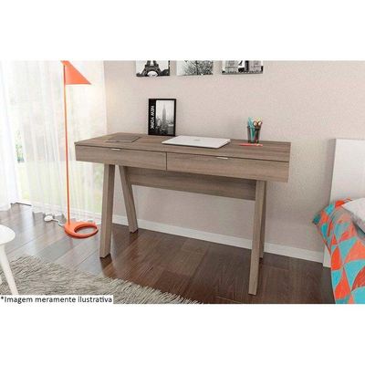 Mesa Escrivaninha Juvenil ME4128 c/ 2 Gavetas Nogal - Tecno Mobili