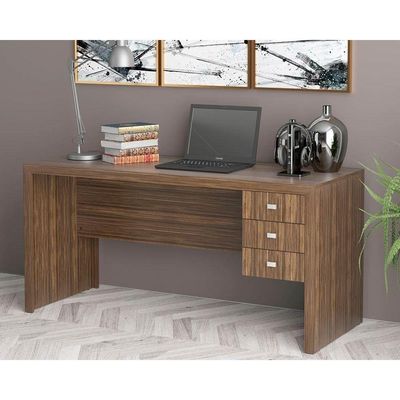 Mesa Escrivaninha Juvenil ME4113 c/ 3 Gavetas Nogal - Tecno Mobili