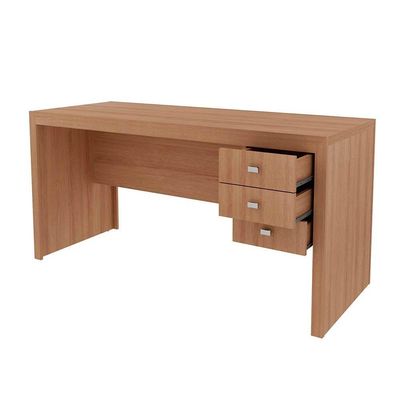 Mesa Escrivaninha Juvenil ME4113 c/ 3 Gavetas Amêndoa - Tecno Mobili