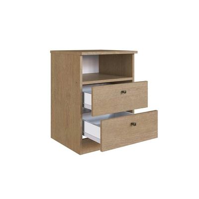 Mesa Cabeceira Irlanda c/ 2 Gavetas Branco - Genialflex