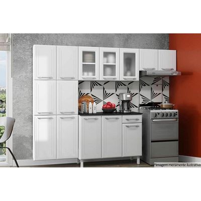 Paneleiro de Cozinha Topázio c/ 6 Portas 70cm Branco - Telasul