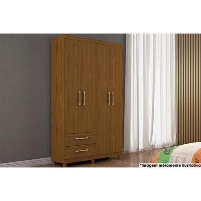 Guarda Roupa Solteiro 4 Portas e 2 Gavetas Canadá Branco - Conquista