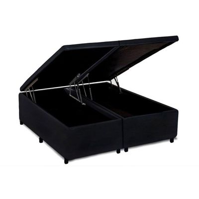 Cama Box Baú Universal Queen Suede Black (158x198x35) - Costa Rica