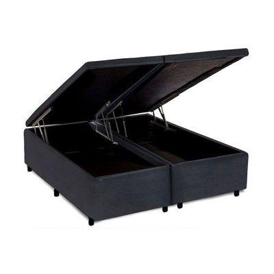 Cama Box Baú Universal King Suede Gray (193x203x35) - Costa Rica