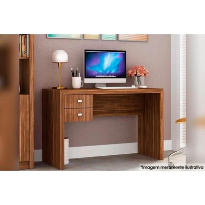 Mesa de Escritório ME4165 c/ 2 Gavetas Nogal - Tecno Mobili